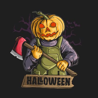 ハロウィンキャラクタージャックオーランタンヘッド プレミアムベクター ハロウィンキャラクタージャックオーランタンヘッド プレミアムベクター