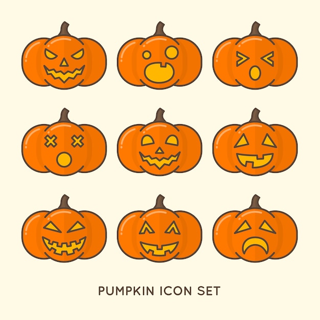 Free vector pumpkin icons collection