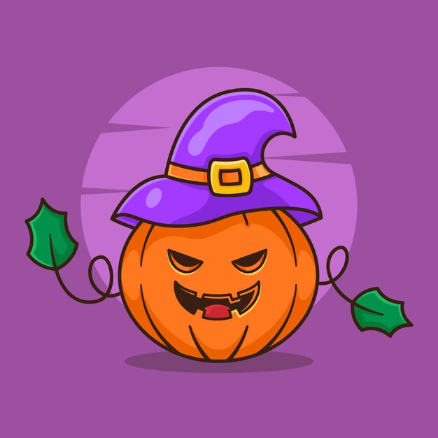 Pumpkin monster logo design for halloween character