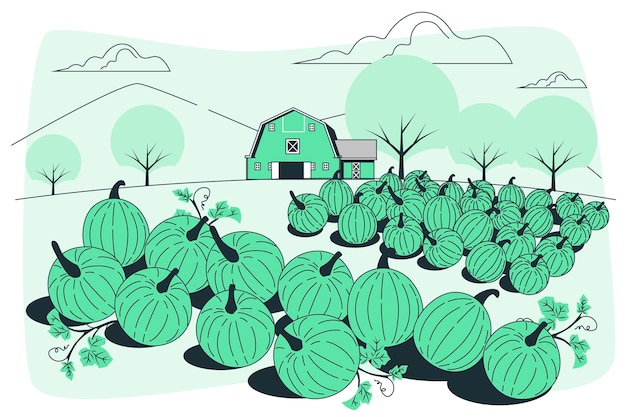 Free vector pumpkin patch concept illustration