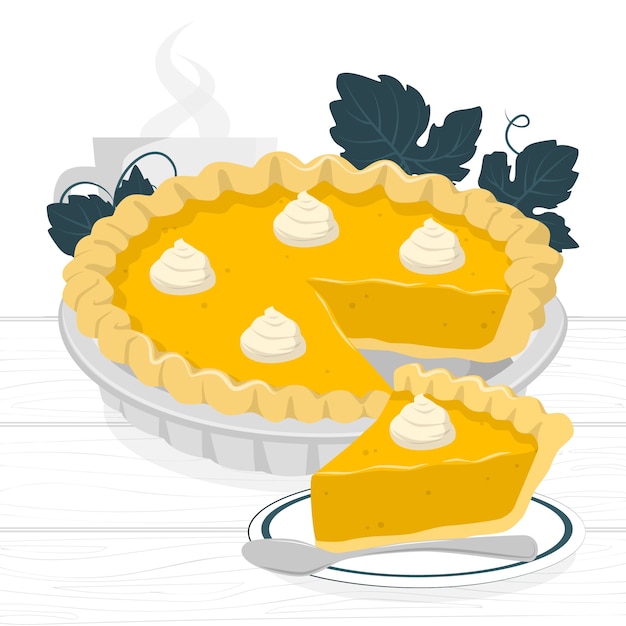 Vettore gratuito illustrazione del concetto di torta di zucca