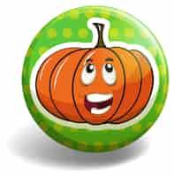 Free vector pumpkin on the round badge