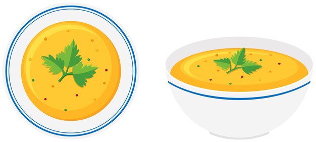 Pumpkin soup in bowl