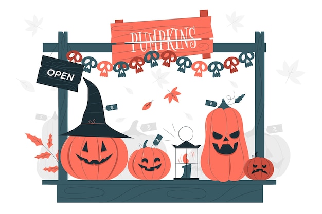 Vettore gratuito supporto della zucca per l'illustrazione di concetto di halloween