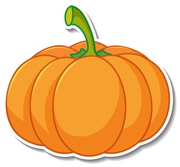 Pumpkin sticker on white