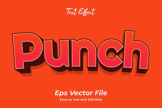 Punch text effect easy to use and editable premium vector