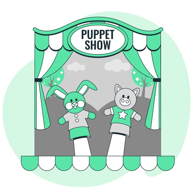 Puppet show concept illustration