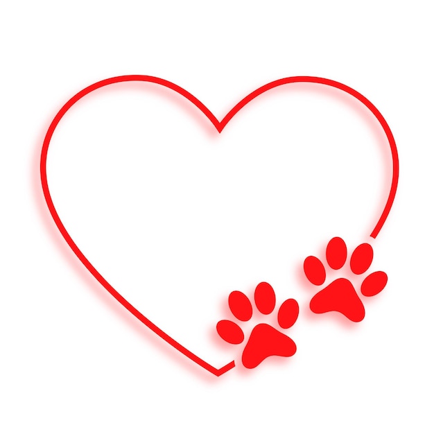 Puppy love heart with paw print