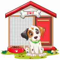 Free vector puppys cozy kennel home