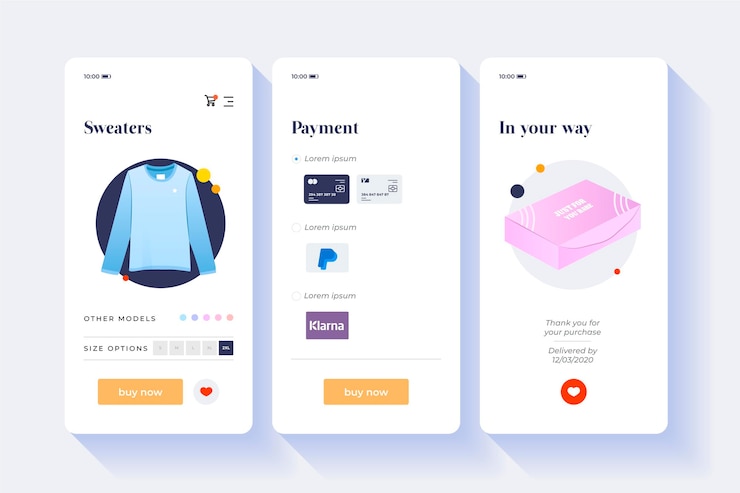 Free Vector purchase online interface concept