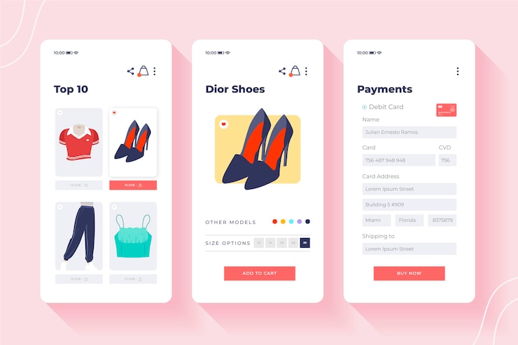 Free Vector purchase online interface concept