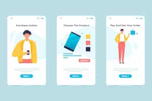 Free vector purchase online onboarding app screen