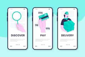 Free vector purchase online onboarding app