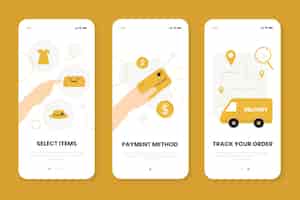 Free vector purchase online onboarding app