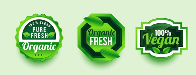 Pure organic fresh product label design