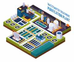 Free vector purification plant isometric