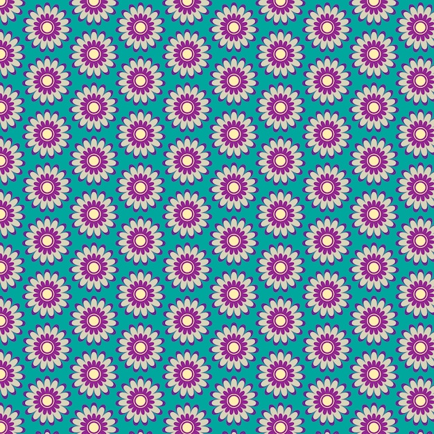 Purlple flower pattern with aquamarine background