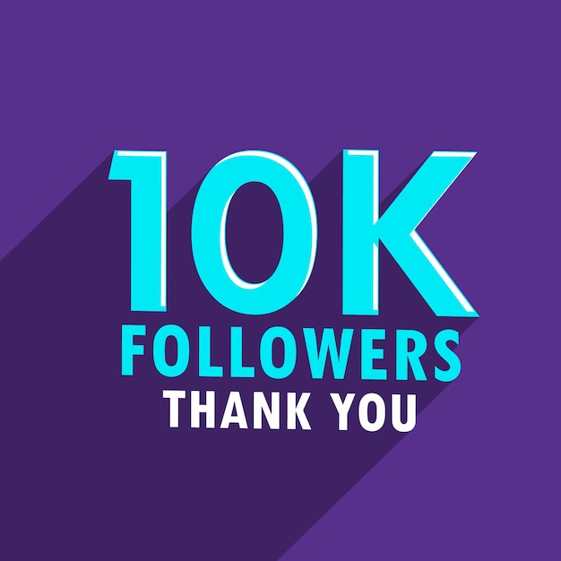 Free vector purple 10k followers design