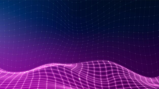 紫の3D抽象的な波パターン背景ベクトル