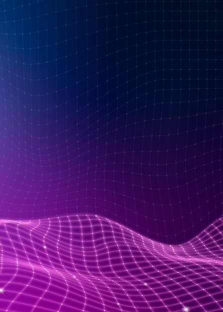 紫の3D抽象的な波パターン背景ベクトル