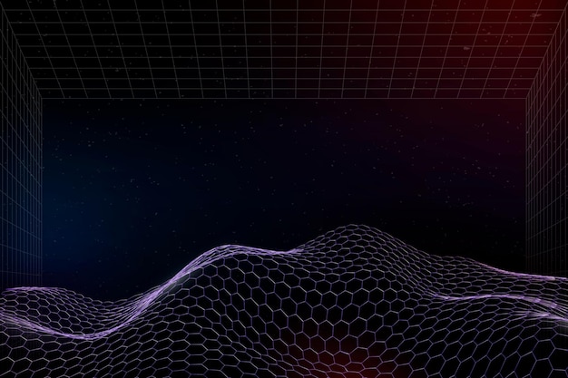 Free vector purple 3d abstract wave pattern background