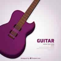 Vettore gratuito sfondo di chitarra acustica viola