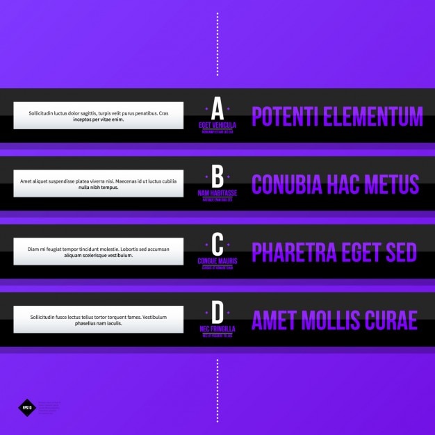 Бесплатное векторное изображение Фиолетовый и черный инфографики шаблона