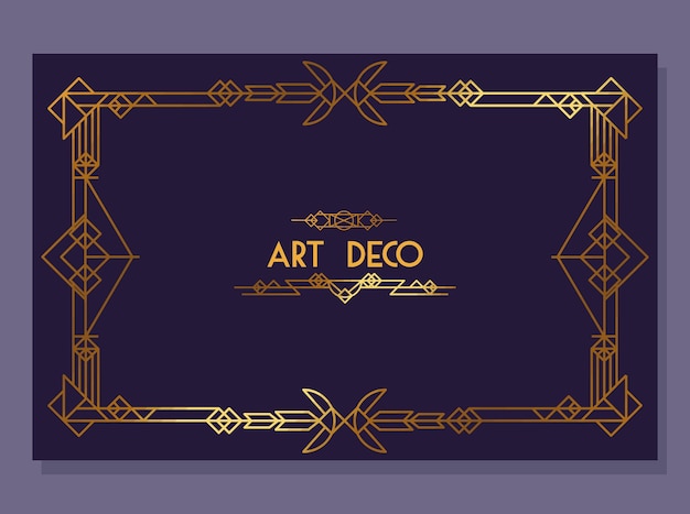 Purple art deco frame