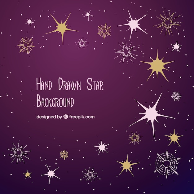 Free vector purple background of beautiful shiny stars