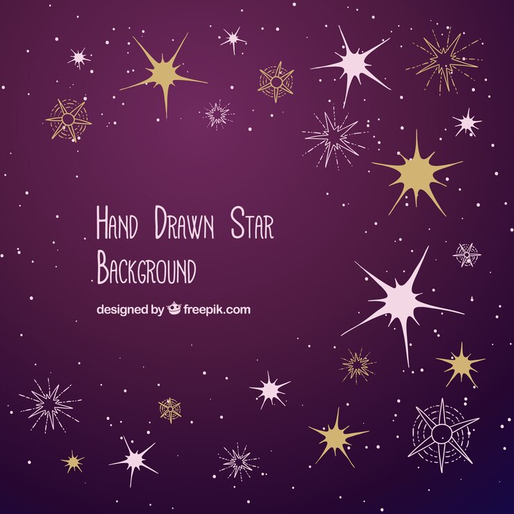 Free Vector purple background of beautiful shiny stars