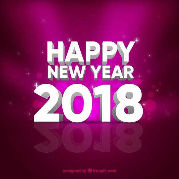 幸せな新年2018の紫の背景