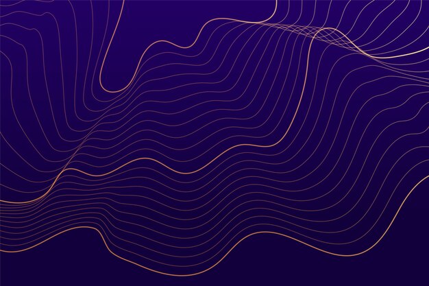 抽象的な流れるようなラインと紫色の背景