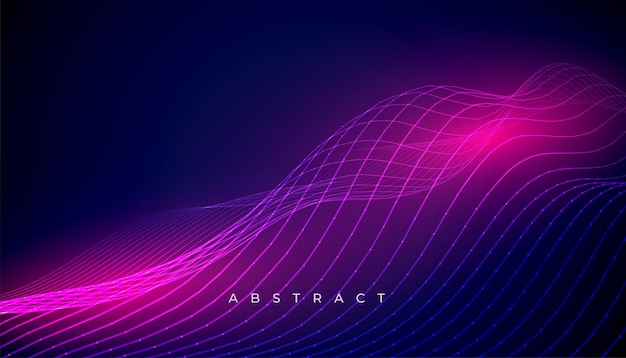 Free vector purple background with wave lines in 3d style