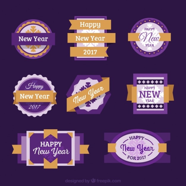 Purple badges for new year