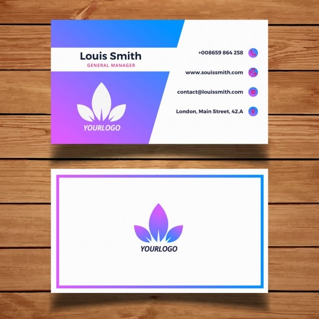 Purple and blue business card