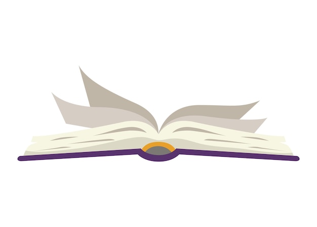 Purple book open isolated icon