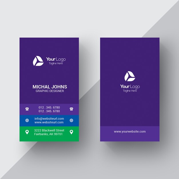 Purple busines card