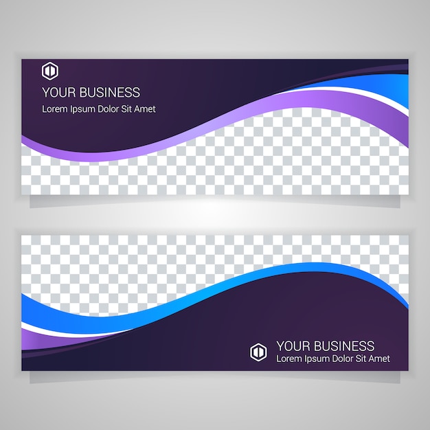 Free vector purple business banner template