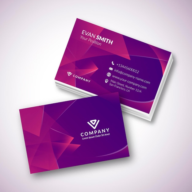 Purple business card template