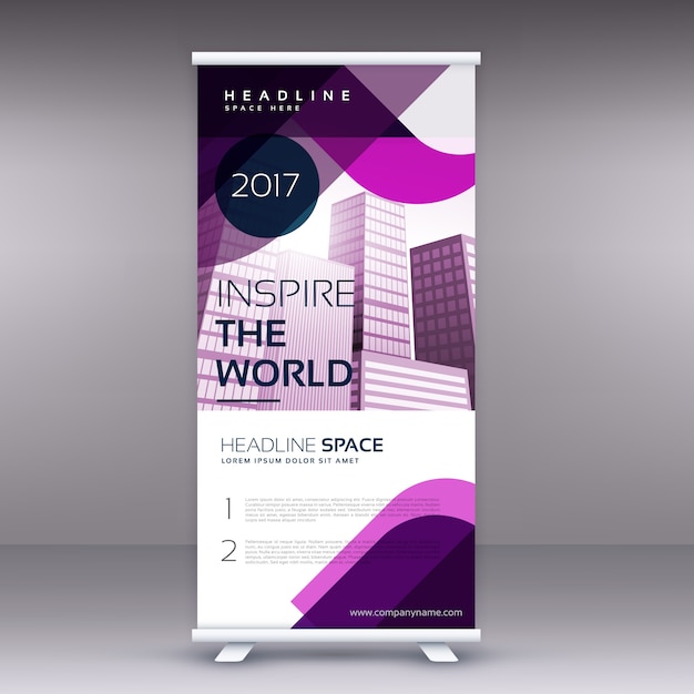 Purple business standee template