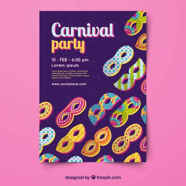 Free vector purple carnival poster design