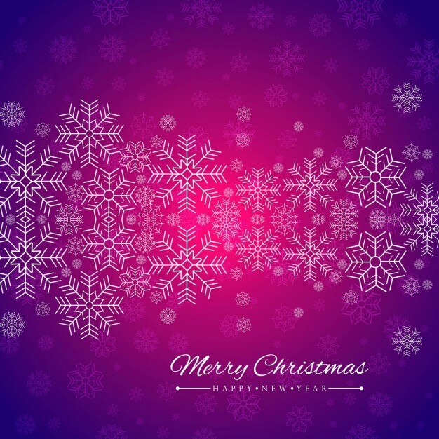 Purple christmas background with snowflakes