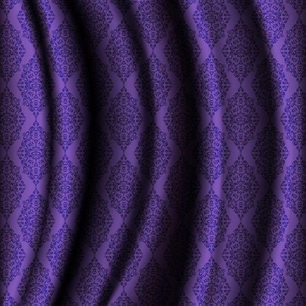 Purple cloth background with ornaments