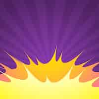 Free vector purple comic background with blast