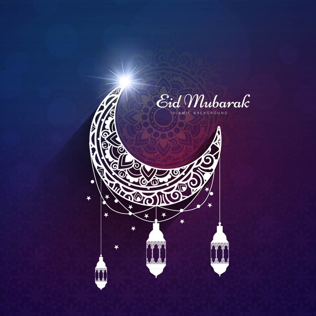 Purple design for eid mubarak