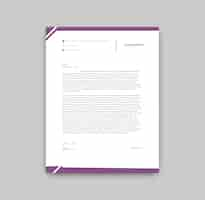 Free vector purple details letterhead template