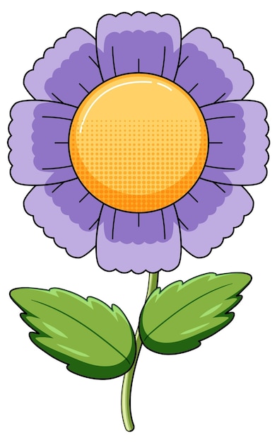 Free vector purple flower with green leaves