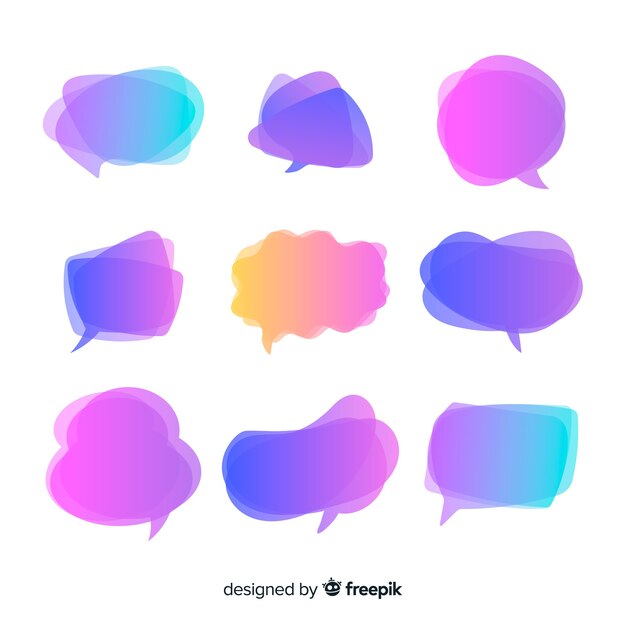 Purple gradient speech bubbles