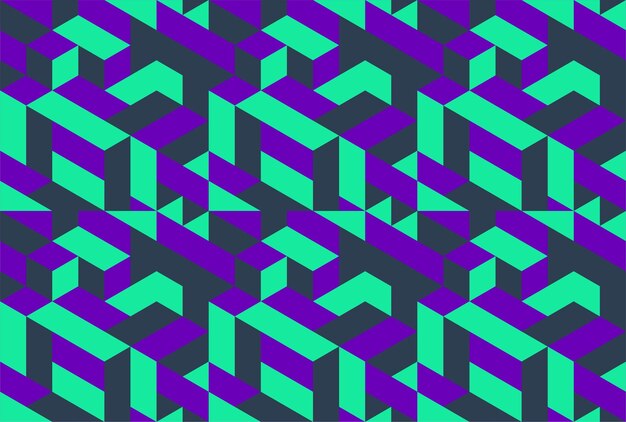 Purple and green geometric pattern with the letters zigzag.