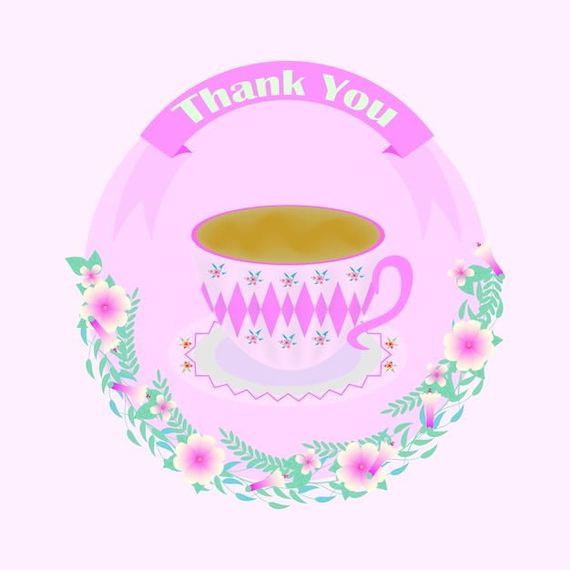 Free vector purple greeting card with cup